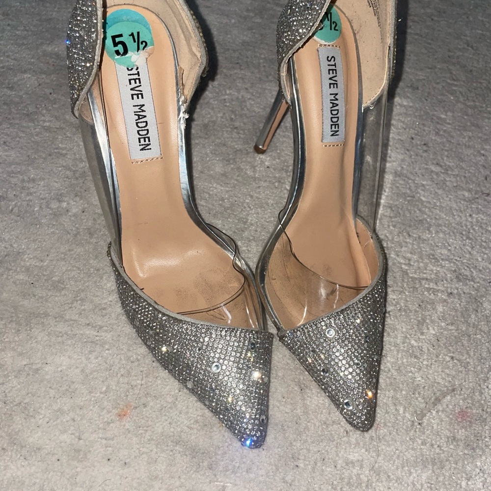 Steve Madden Glittering Silver Heels